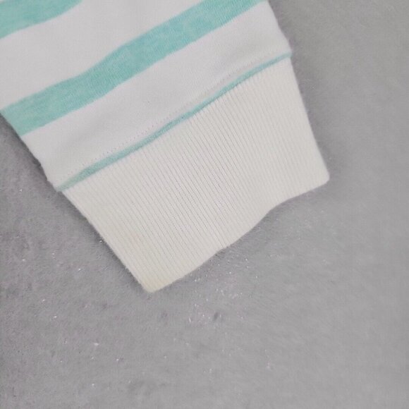 Disney Parks Sweatshirt Girls L Aqua Striped Full Zip Disneyland Minnie Mickey - Picture 5 of 16